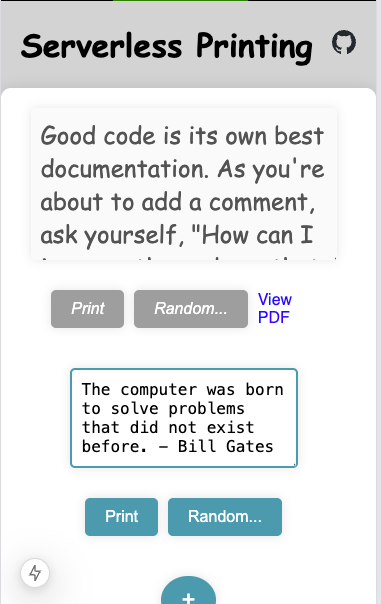Serverless & React Motivational Poster Generator Screenshot